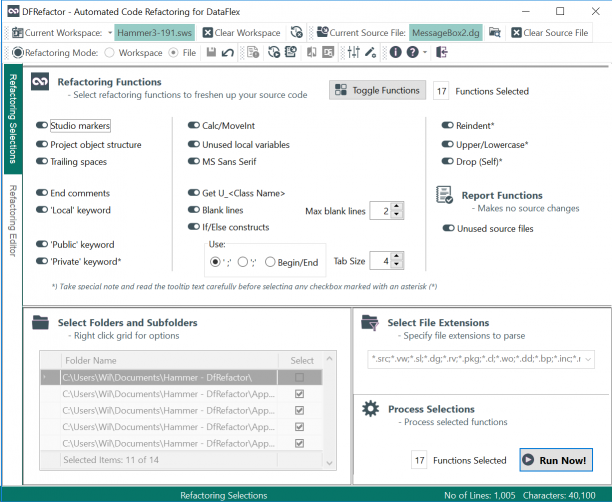 DfRefactor screenshot - click to zoom